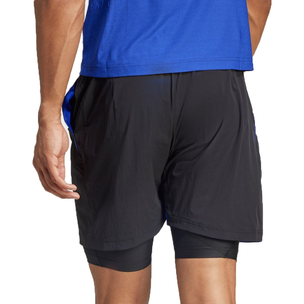 Adidas Tennis Shorts and Inner Shorts Set (Mens) - Lucid Blue/Black