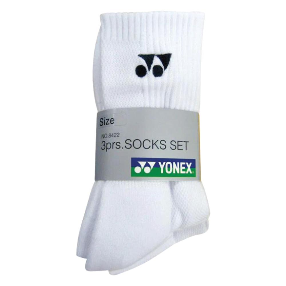 Yonex W8422 Socks (3 Pack) - White