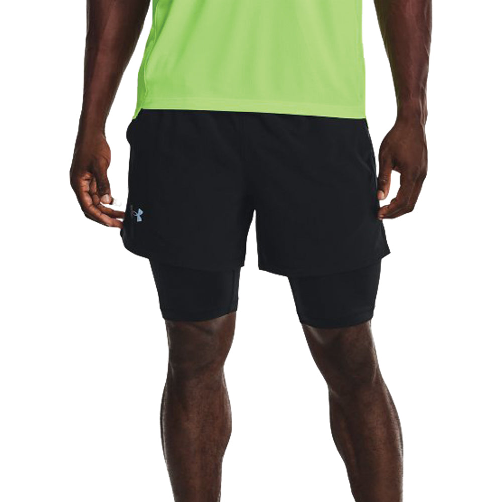 Under Armour Launch 5" 2-in-1 Graphic Shorts (Mens) - Black