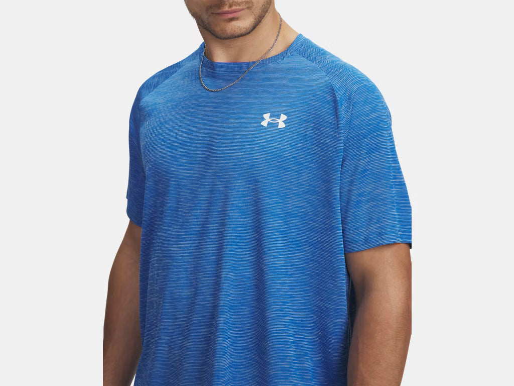 Under Armour Tech Textured Short Sleeve (Men's) - Blue Atlantis / White