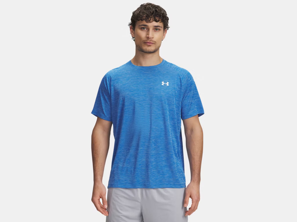 Under Armour Tech Textured Short Sleeve (Men's) - Blue Atlantis / White