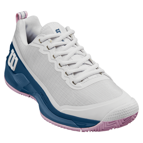 Wilson Rush Pro 4.5 Clay Court Tennis Shoes (Ladies) - White/EnsignBlue/Pirouette