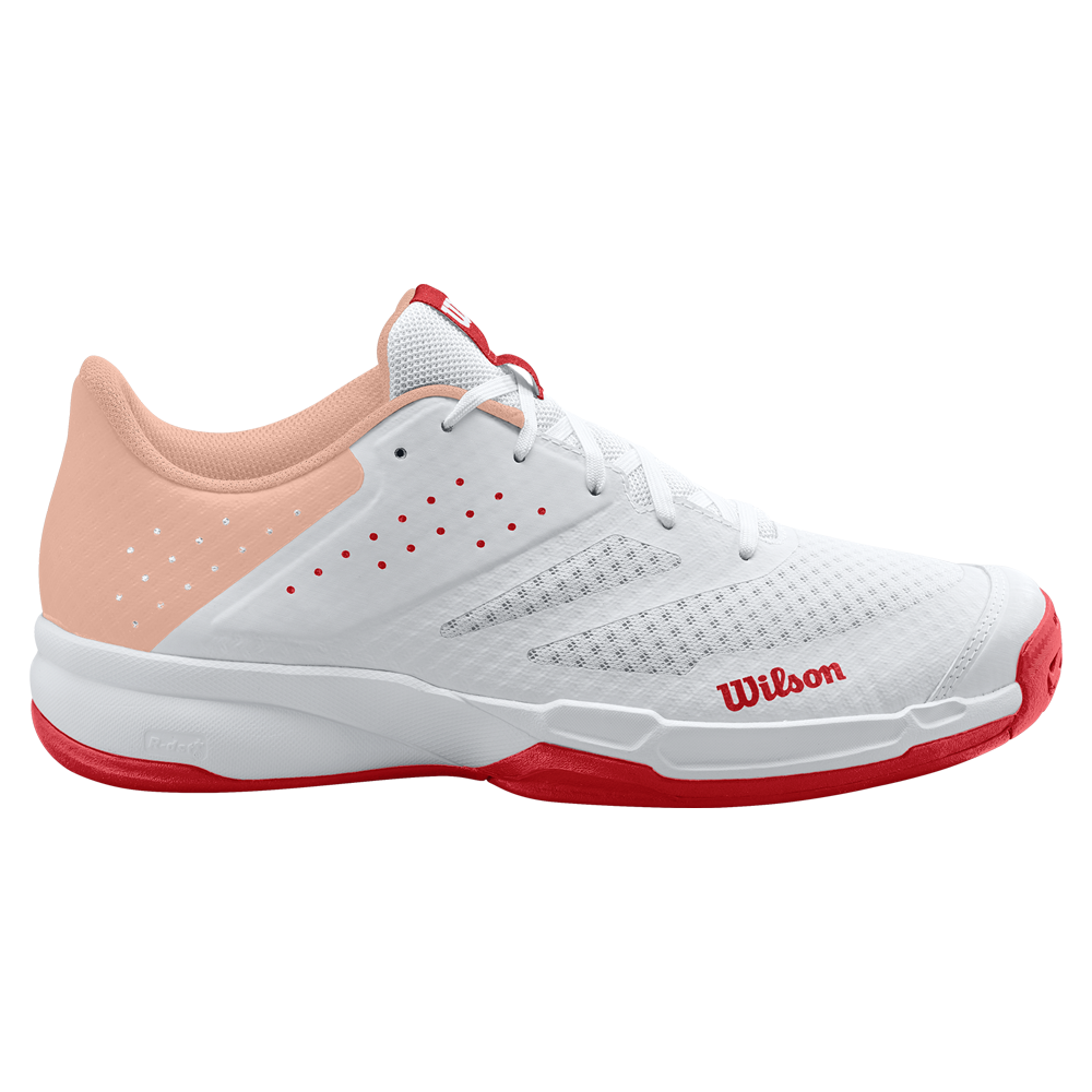 Wilson Kaos Stroke 2.0 All Surface Tennis Shoes (Ladies) - White/Peach Parfait/Infrared