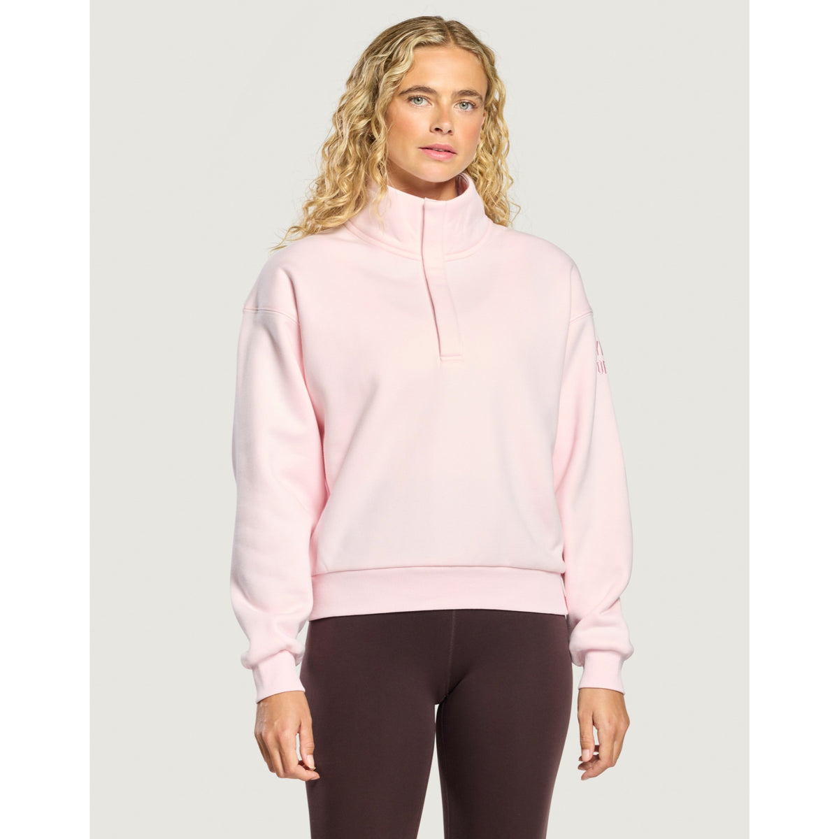Gym+Coffee Daily Snap Collar Sierra Sweatshirt (Ladies) - Ballet Pink