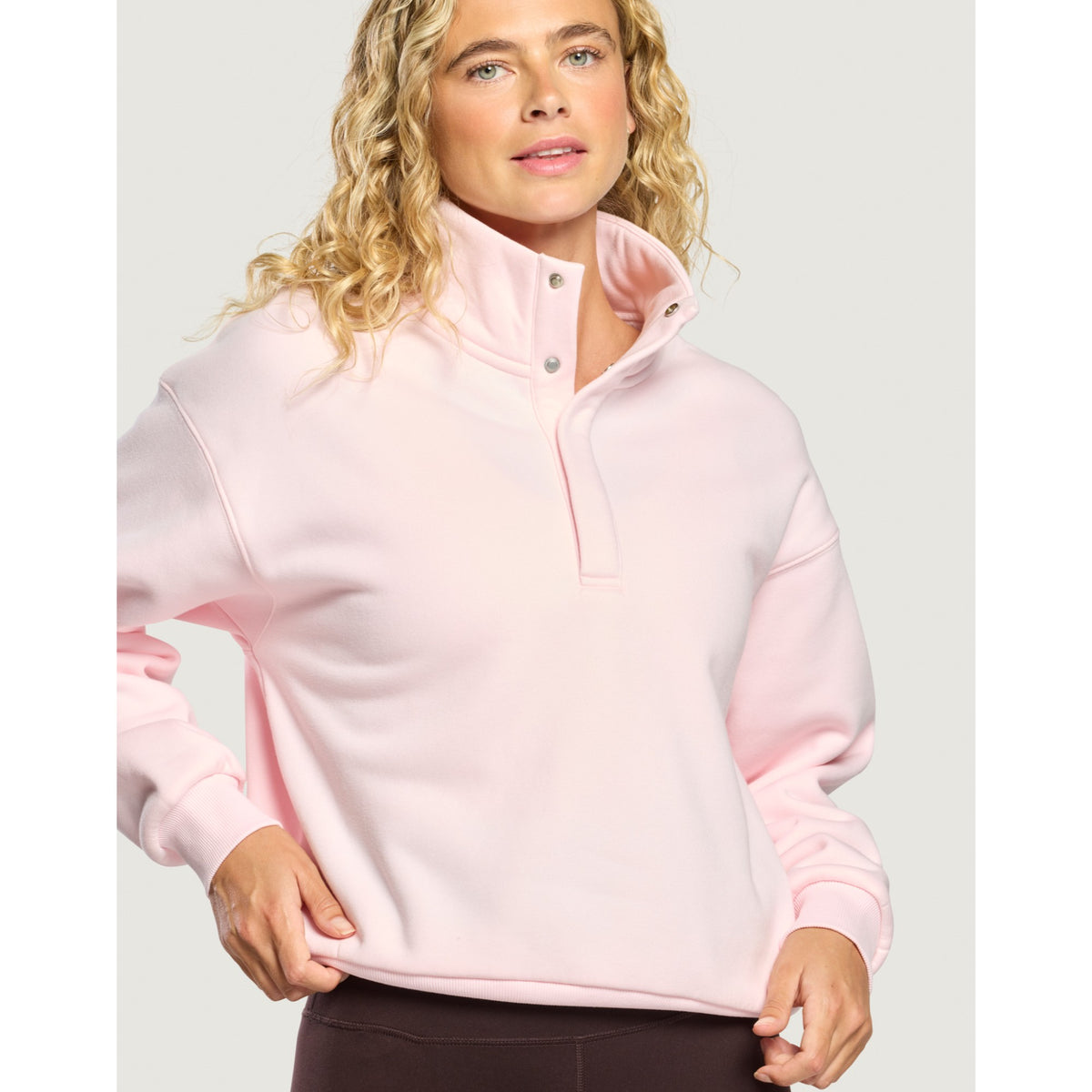 Gym+Coffee Daily Snap Collar Sierra Sweatshirt (Ladies) - Ballet Pink - photo 8