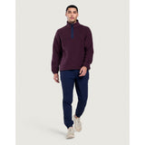 Gym+Coffee Half Zip Polar Fleece (Mens) - Grape Noir