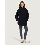 Gym+Coffee Horizon Longline Half Zip (Ladies) - Black