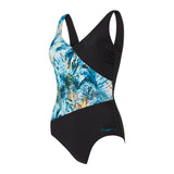 Swimming Costume Zoggs Front Crossover V-Back Women -Sea Dreamer