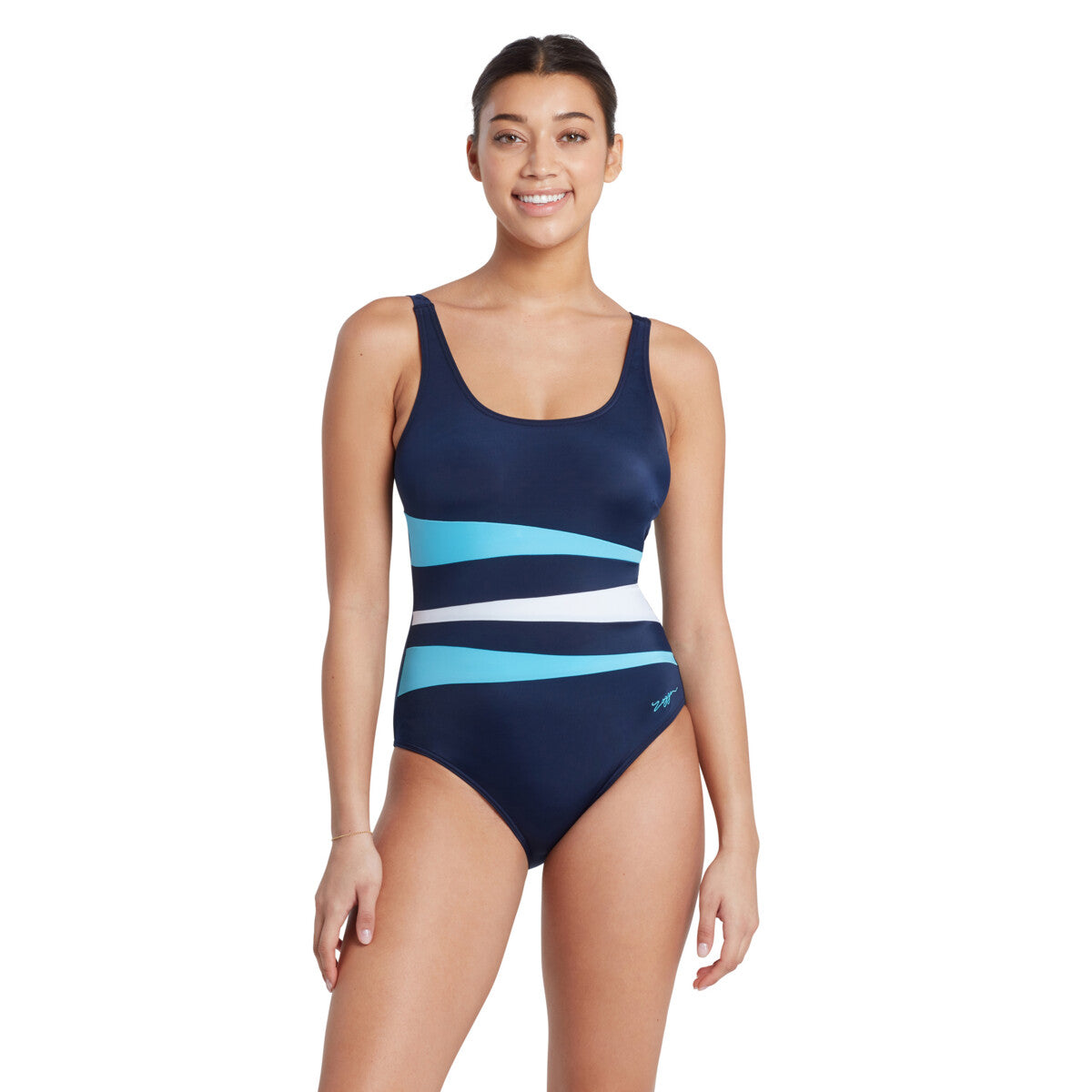 Swimming Costume Zoggs Sumatra Women - Navy/Lightblue/White