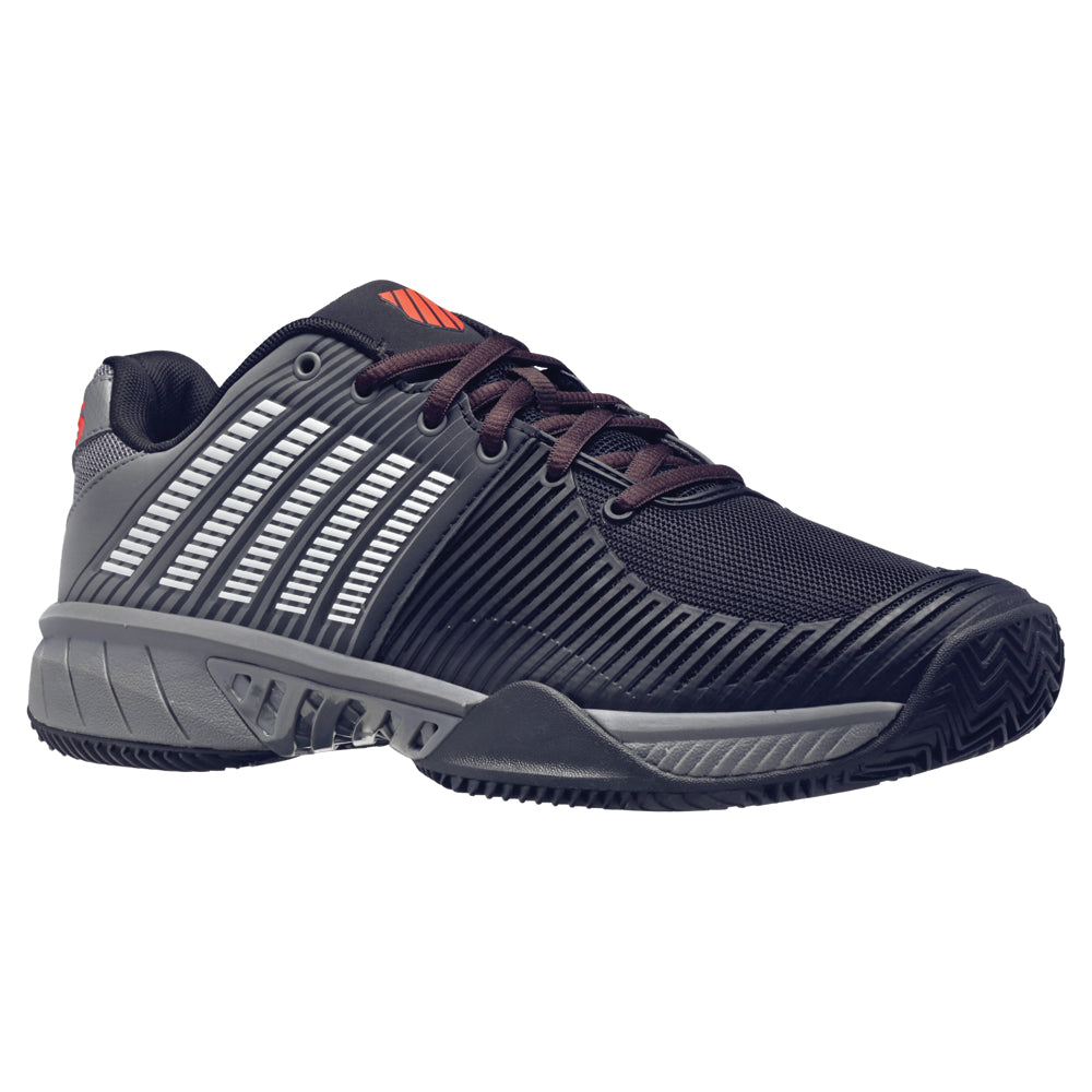K-Swiss (Mens) Express Light 2 Tennis Shoes - Black/Grey/Orange