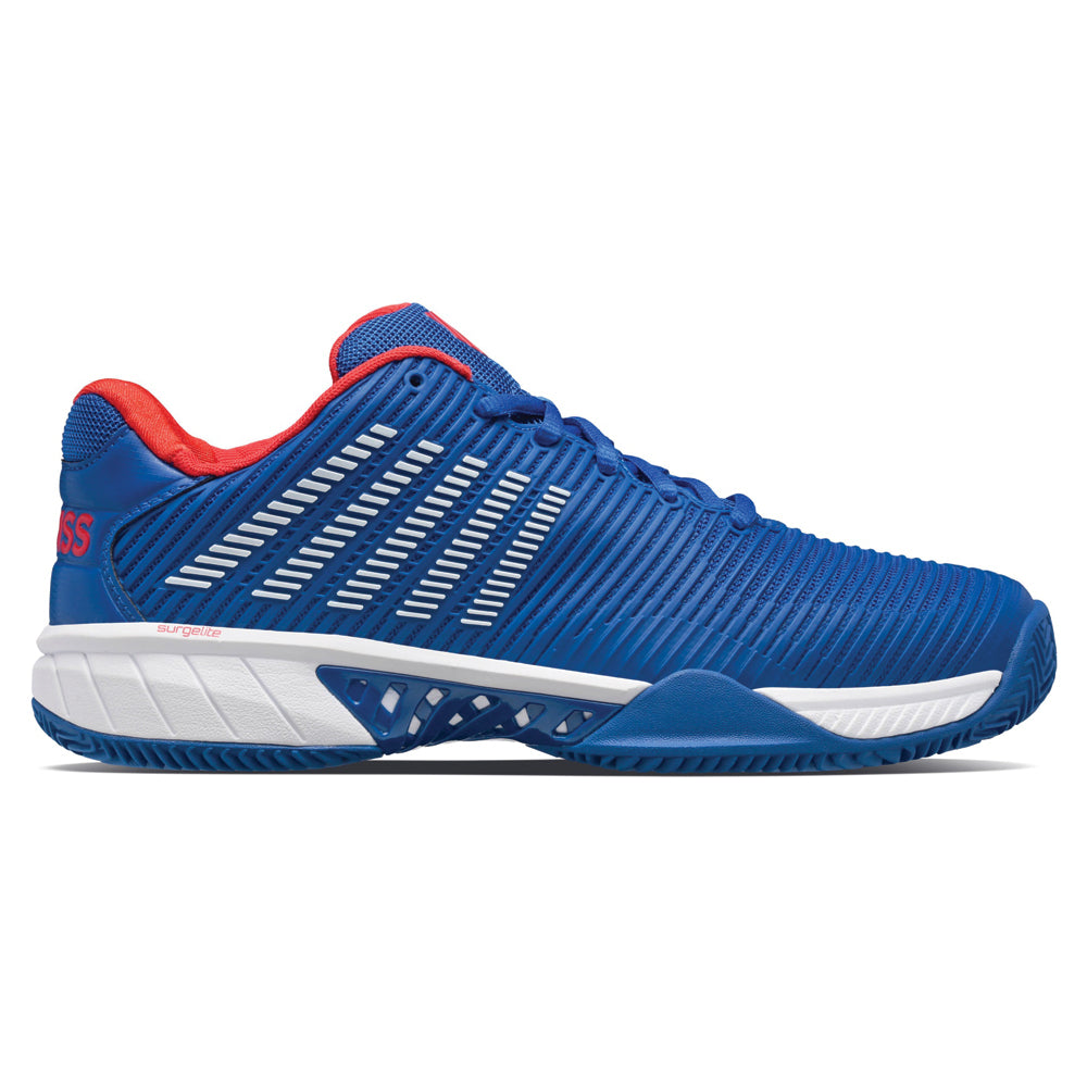 K-Swiss (Mens) Hypercourt Express 2 HB Tennis Shoes - Classic Blue/White/Berry Red