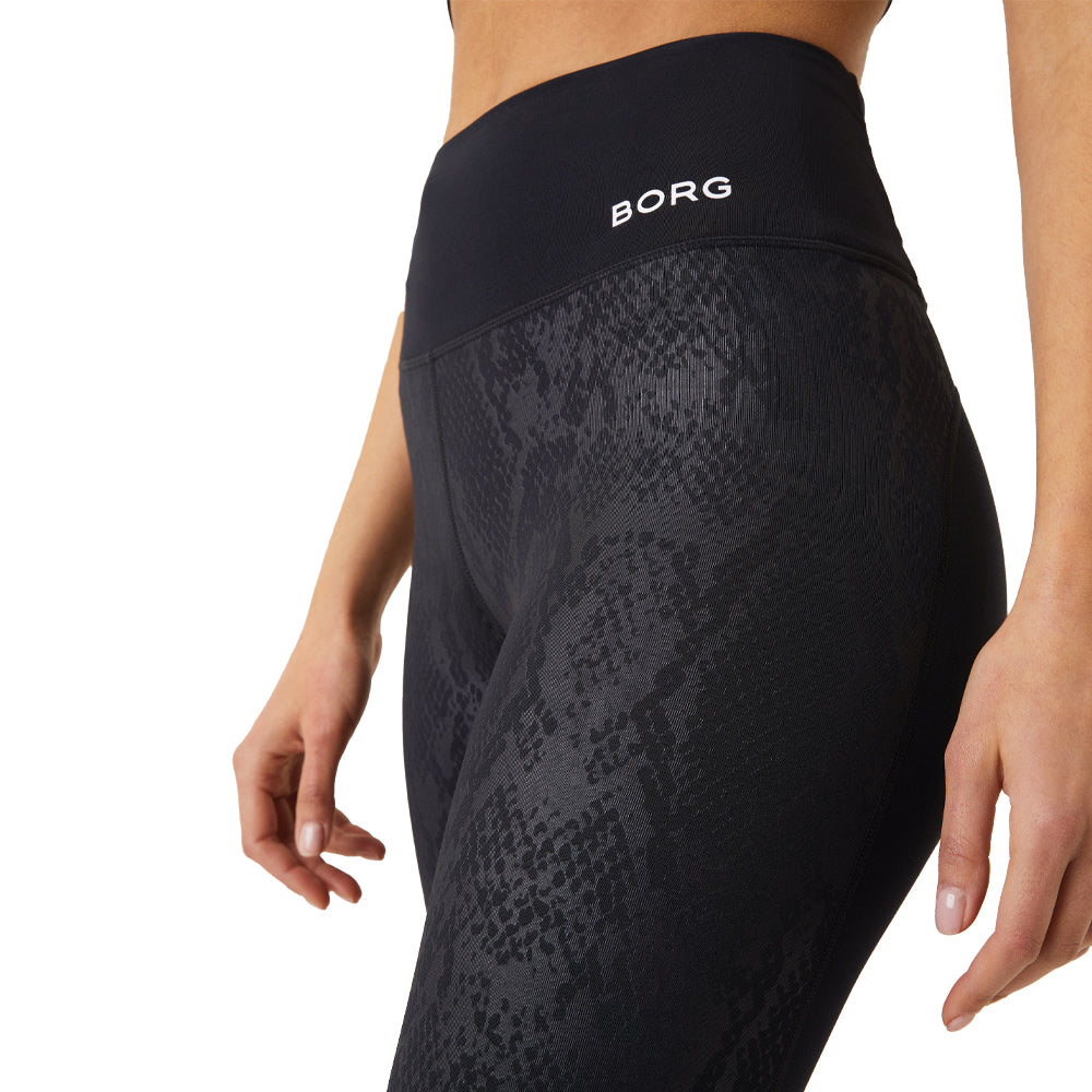 Bjorn Borg Borg High Waist Pattern Tights Ladies Black Beauty stringsports