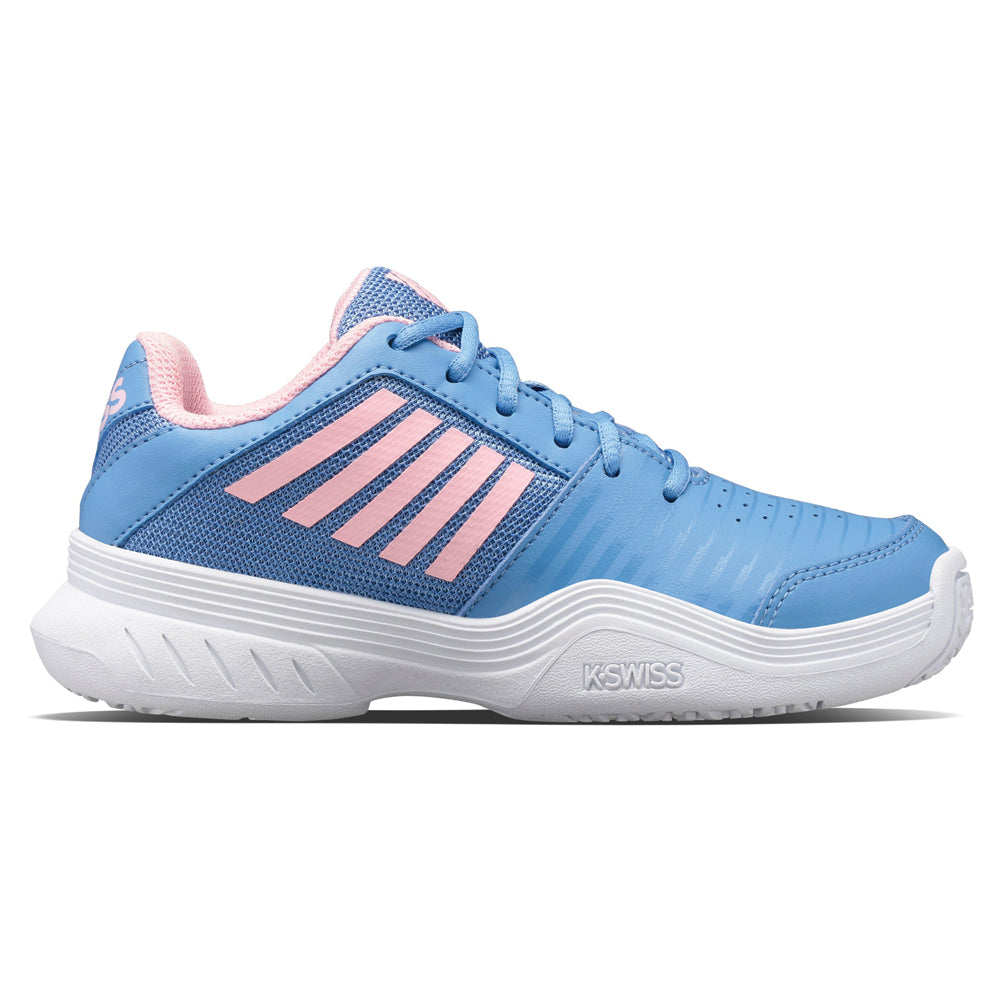 K-Swiss (Junior) Court Express Omni Tennis Shoes - Silver Blue/White/Pink