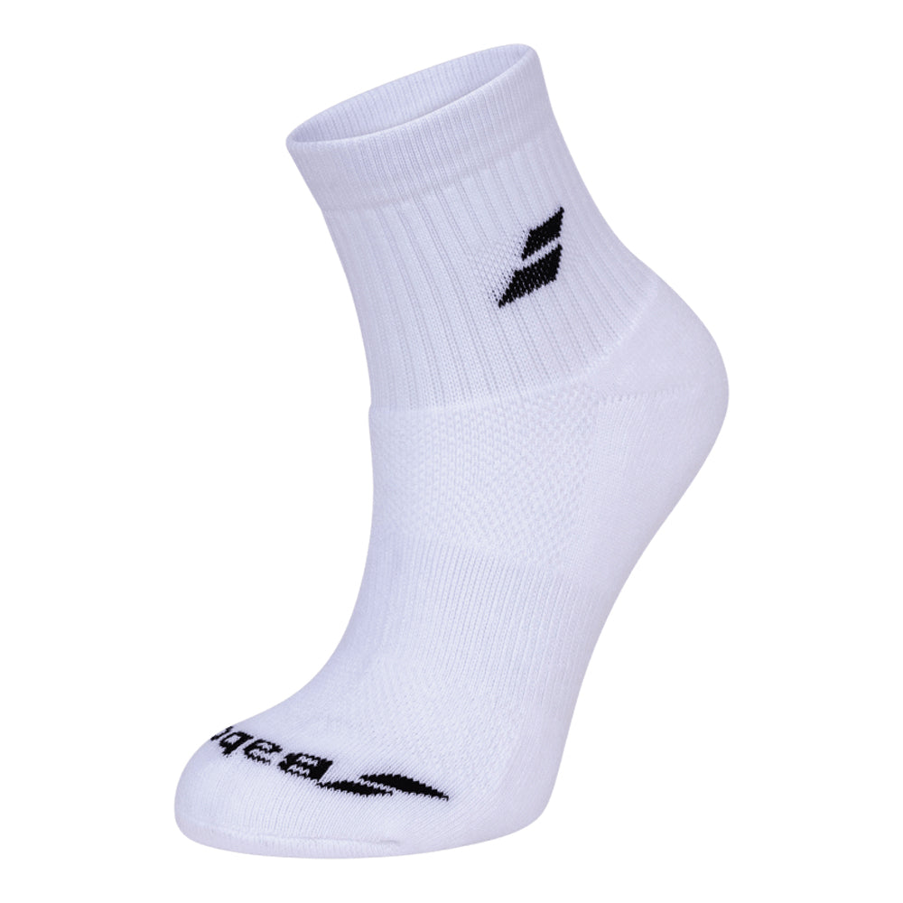 Babolat Quarter 3 Pair Socks - White