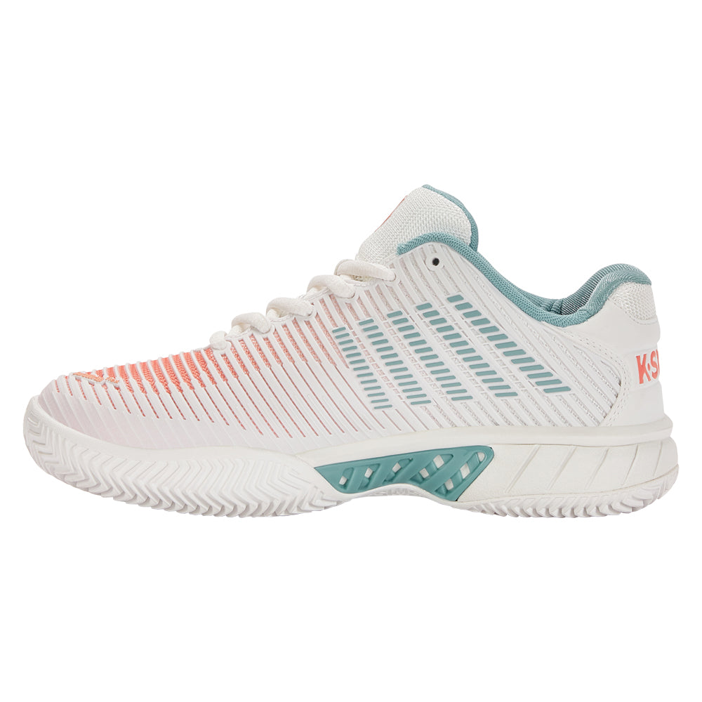 K-Swiss Hypercourt Express 2 HB Tennis Shoes (Ladies) - Blanc/Nile Blue/Desert Flower