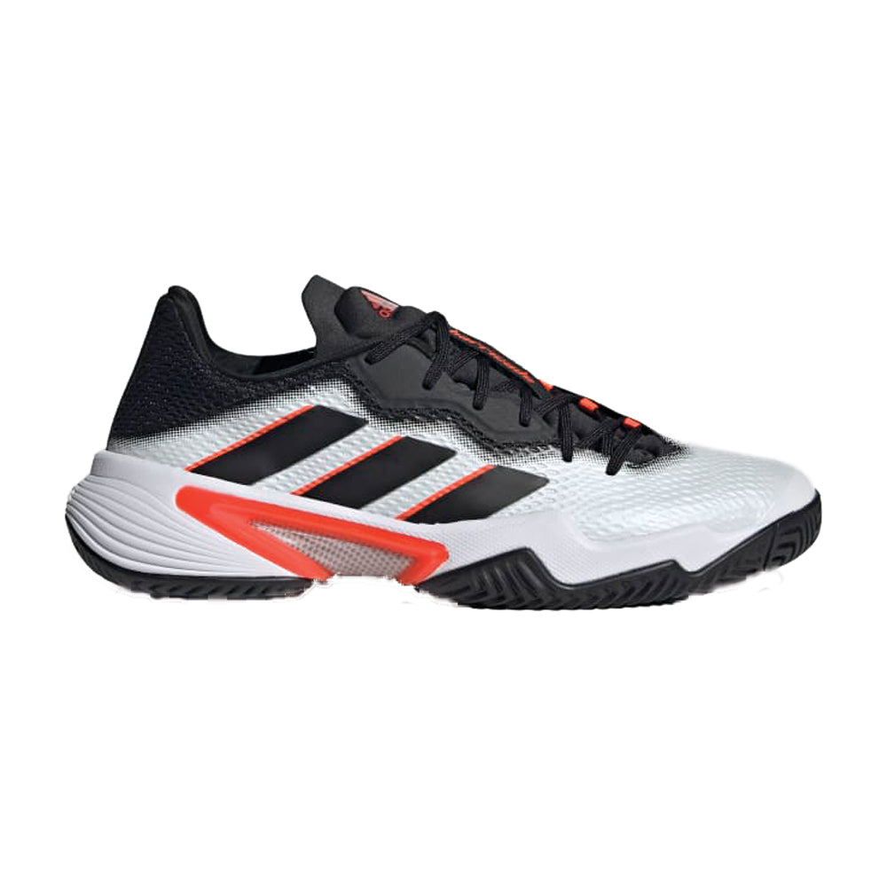 Adidas Barricade Tennis Shoes (Mens) - Cloud White/Core Black/Solar Red
