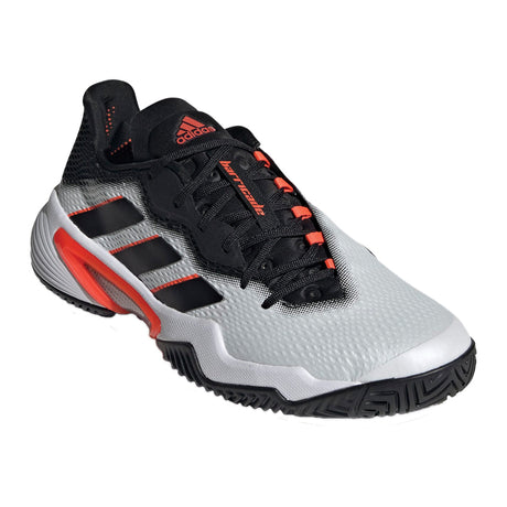 Adidas Barricade Tennis Shoes (Mens) - Cloud White/Core Black/Solar Red