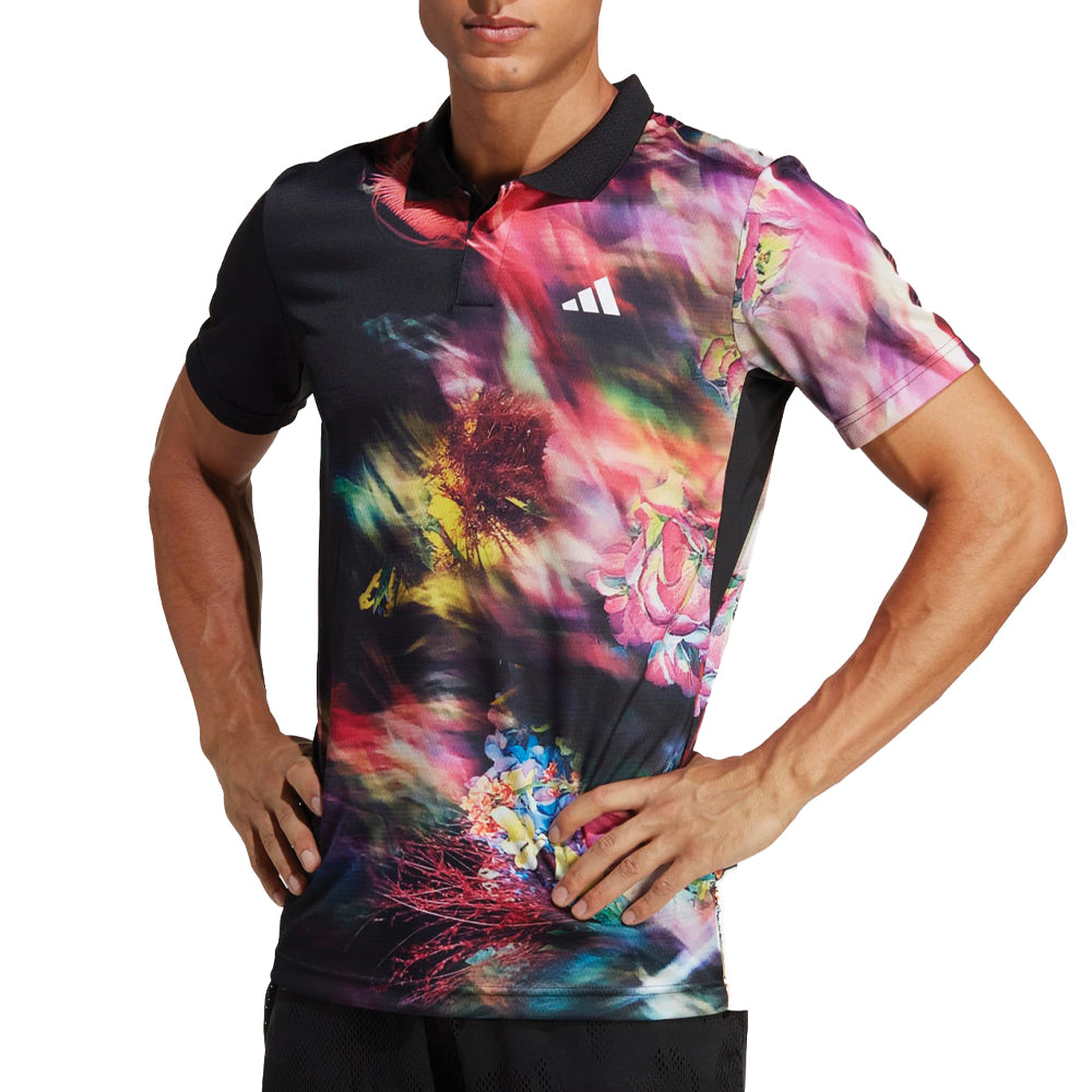 adidas Melbourne Tennis HEAT.RDY Freelift Polo Shirt (Mens) - Multicolor/Black