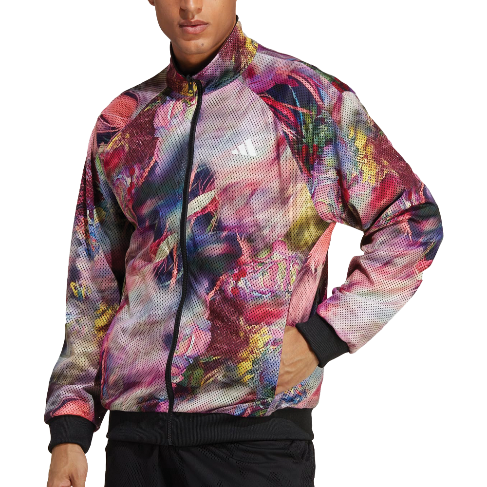 Adidas Melbourne Tennis Stretch Woven Tennis Jacket (Mens) - Black/Multicolor