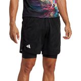 adidas Melbourne Tennis Two-In-One 7" Shorts (Mens) - Black