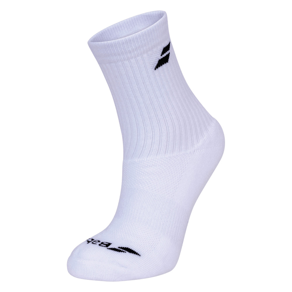 Babolat Crew Socks (3 Pair)- White