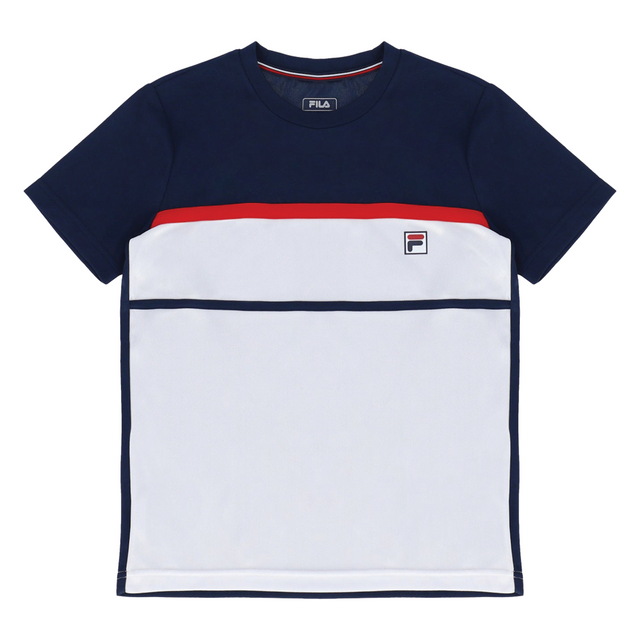Fila Heritage Steve Tennis T Shirt Junior White Navy