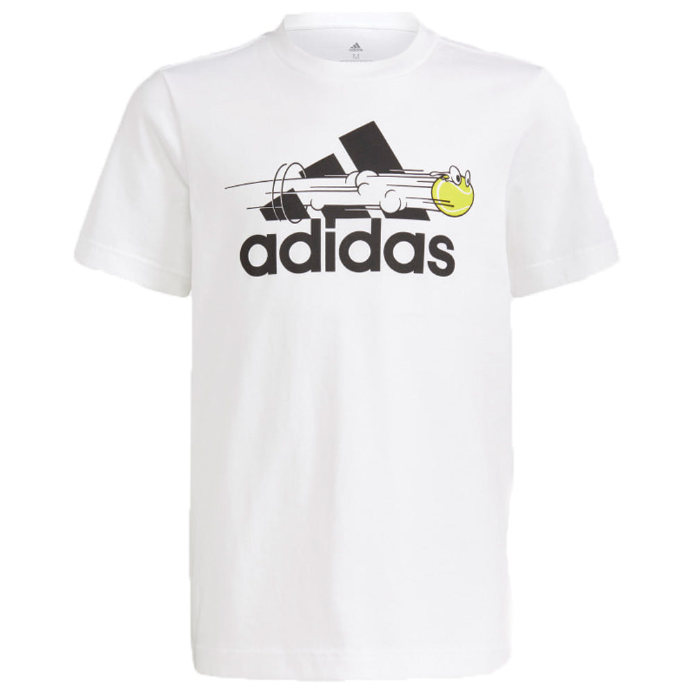 adidas Tennis Graphic Logo T-Shirt (Junior's) - White