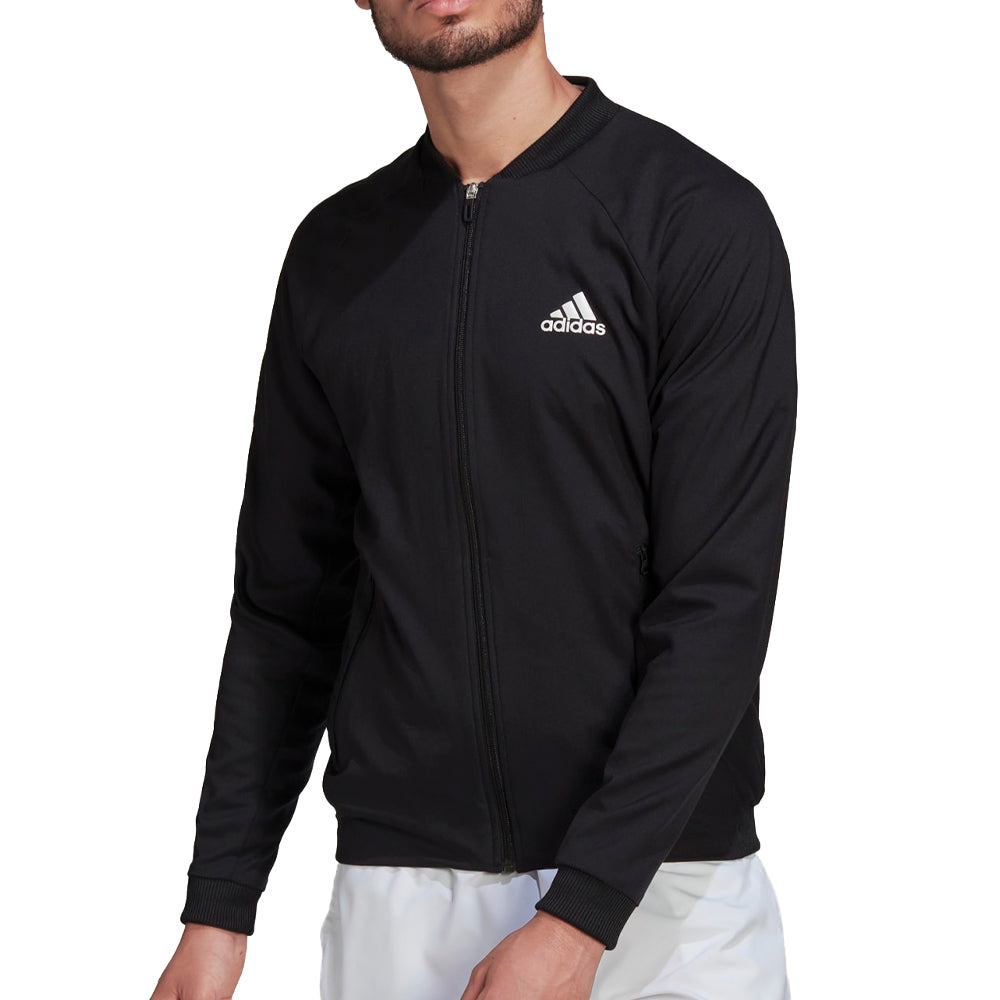adidas (Mens) Tennis Stretch-Woven Jacket - Black