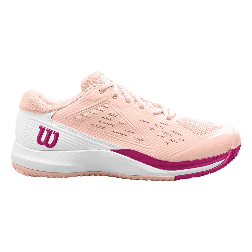 Wilson Pro Rush Ace Tennis Shoes (Ladies) - Shell/White/Baton Rouge