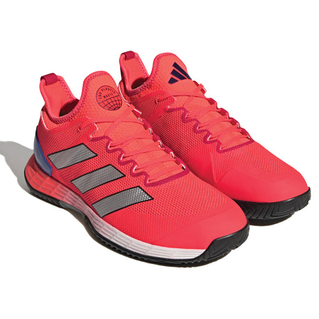 adidas adizero Ubersonic 4 Tennis Shoes (Mens) - Solar Red/Silver Metallic/Lucid Blue