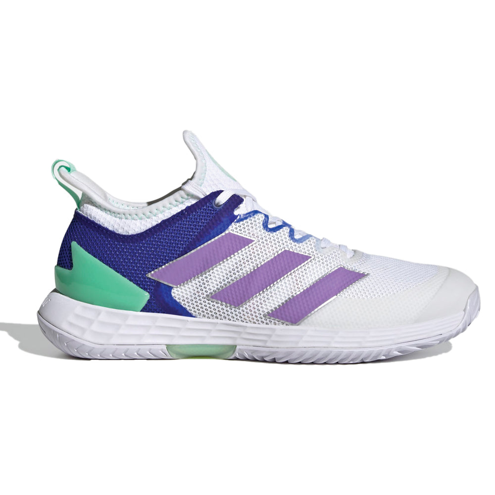 adidas Adizero Ubersonic 4 Tennis Shoes (Ladies) - Cloud White/Violet Fusion/Silver Metallic