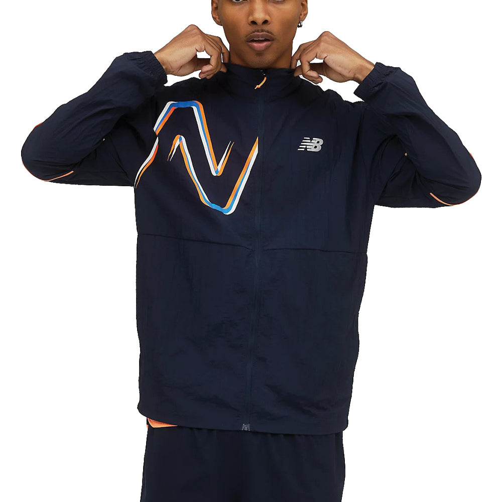 New Balance Graphic Impact Run Packable Jacket (Mens) - Eclipse