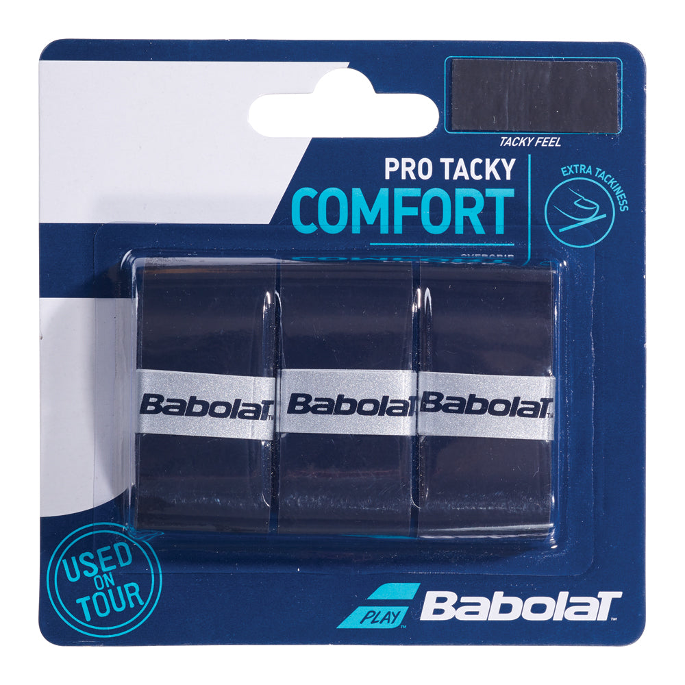 Babolat Pro Tacky Tennis Overgrip - Black (3 Pack)