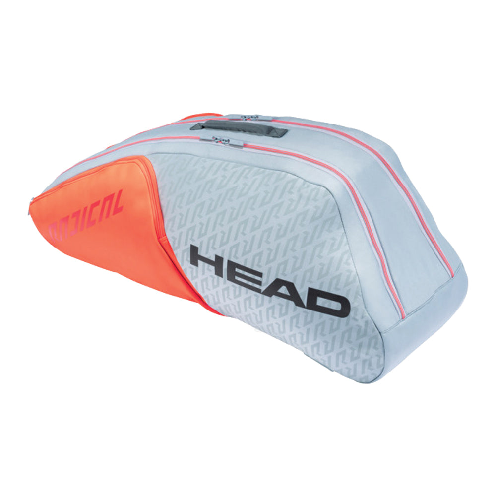 HEAD Radical 6 Racket Combi Tennis Bag - Grey/Orange