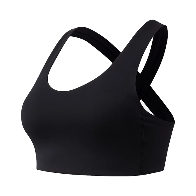 New Balance MEDIUM SUPPORT SLEEK PACE BRA - Medium support sports bra -  black/black 