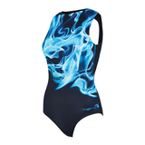 Swimming Costume Zoggs Hi Front Women - Ocean Smoke